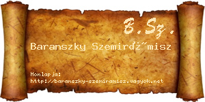 Baranszky Szemirámisz névjegykártya